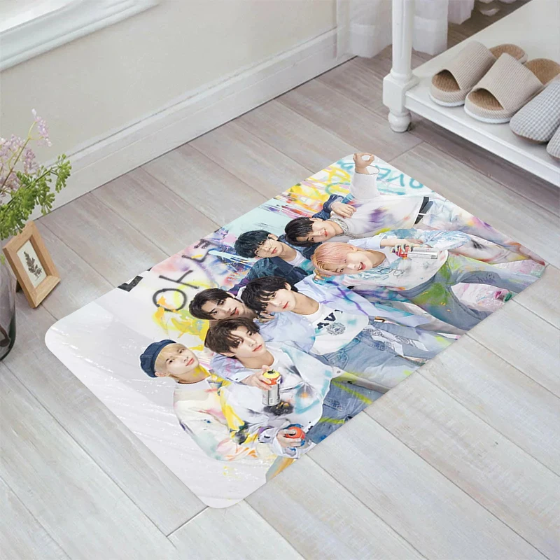 Kpop Boys-ORANGE BLOOD Floor Mat Balcony Home Rugs Kitchen Carpet Room Mats Doormat Entrance Door Carpets Foot Rug Bathroom Bath