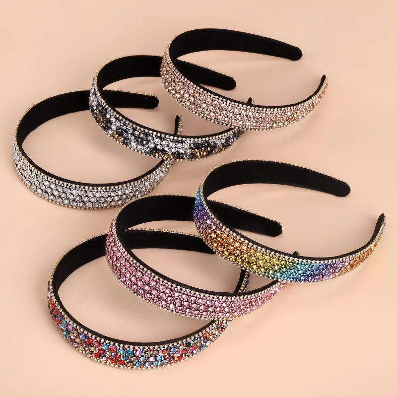 2024 New Fashion Diamond-Encrusted Headband for Women Trendy Colorful Full Rhinestone Hairband Exquisite Luxury Hair Accessories