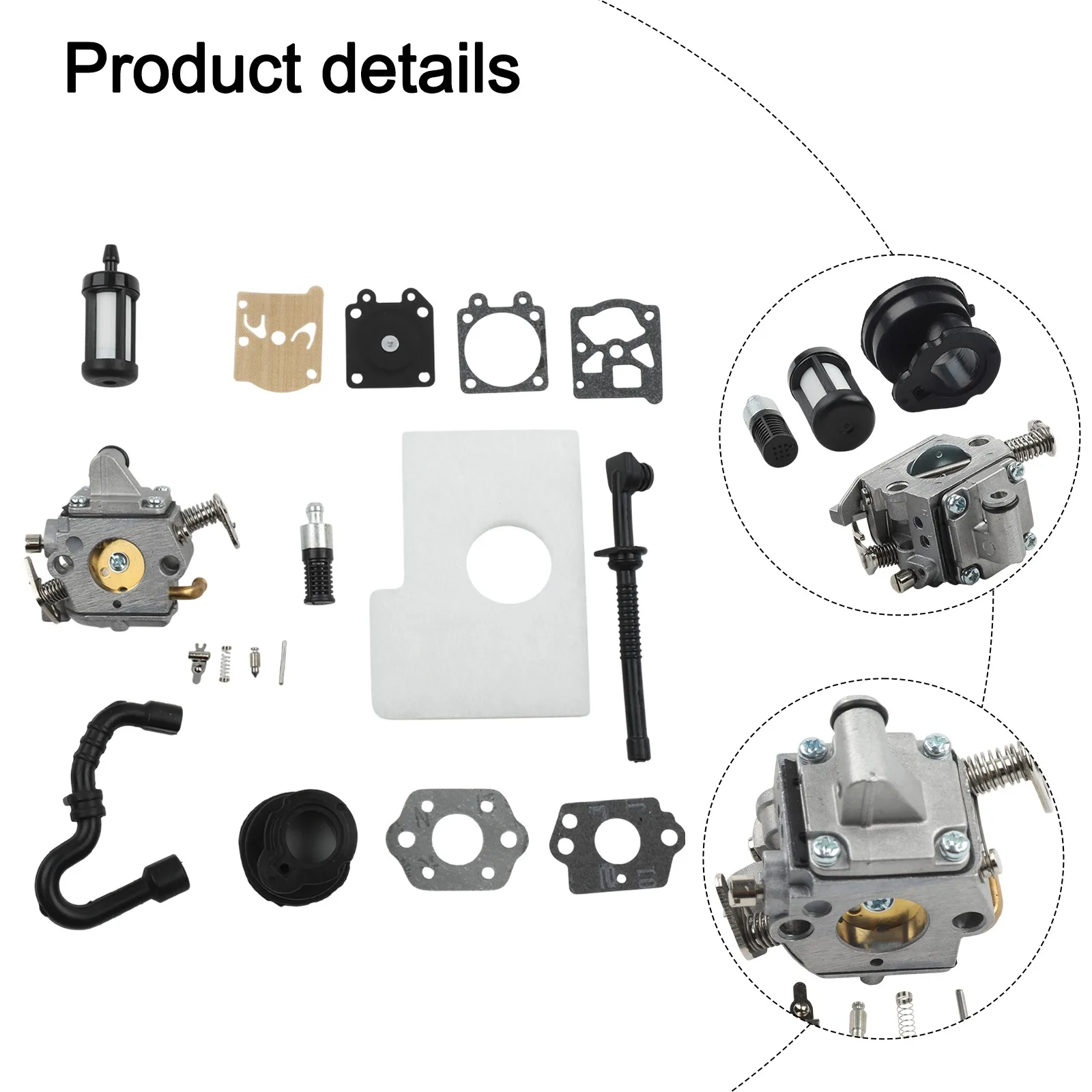 

1set Carburetor Fuel Oil Filters Lines Gaskets Kit For MS170 For MS180 For MS170C For MS180C Chainsaw Lawn Mower Garden Tools