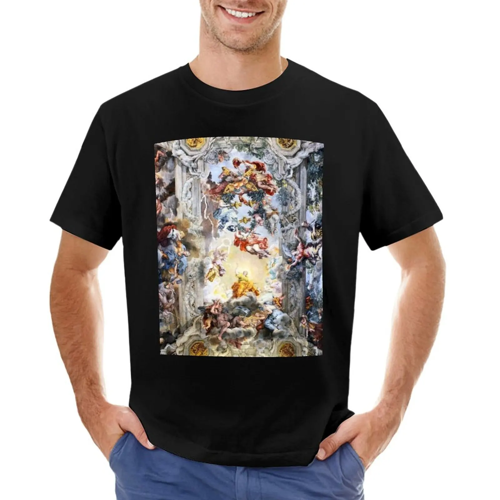 PAINTING ROMANIAN ART PALACE T-Shirt sweat oversized t shirt anime tshirt Blouse Men's t-shirt