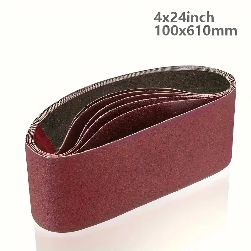 10 sander strips: 610x100mm, 4x24 inches, 80/120/150/240/400 grain size, suitable for wood, metal and polishing