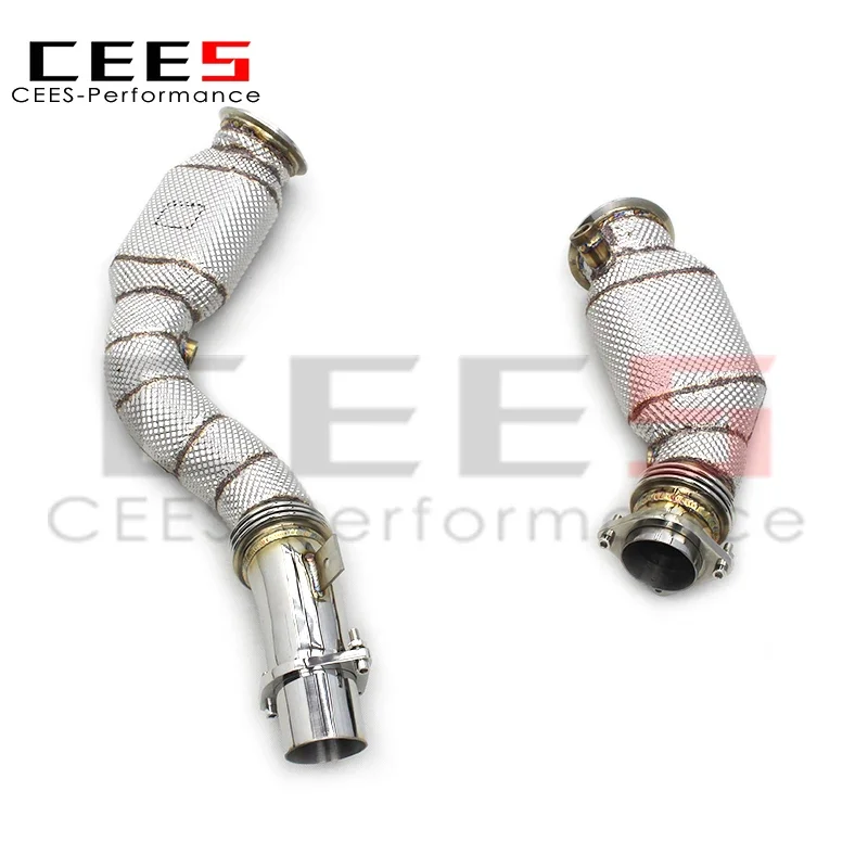 CEES Downpipe for BMW M3/M4 F80/F82/F83 S55 3.0T 2014-2019 Car Exhaust Pipe Stainless Steel304 High Flow Catted Downpipe