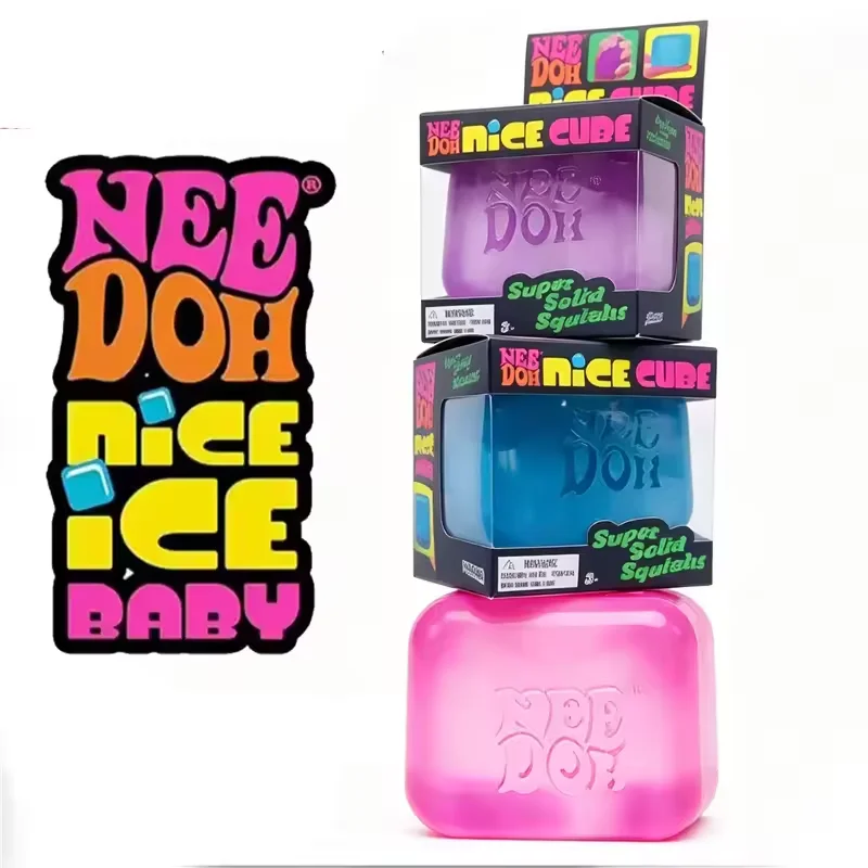 Needoh Dr Pepper Nice Cube & Dream Drop Sensory Toy Hamburger for Autism ADHD Squishy Stress Relief Anxiety Squeeze Pull Toy