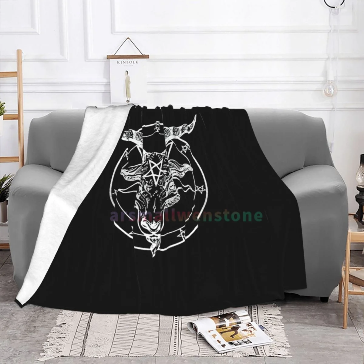 Goat Goth Flannel Fleece Blanket Soft Warm Lightweight Cozy Anti-Pilling Fuzzy Throw Blankets for Couch Bed Sofa Travel