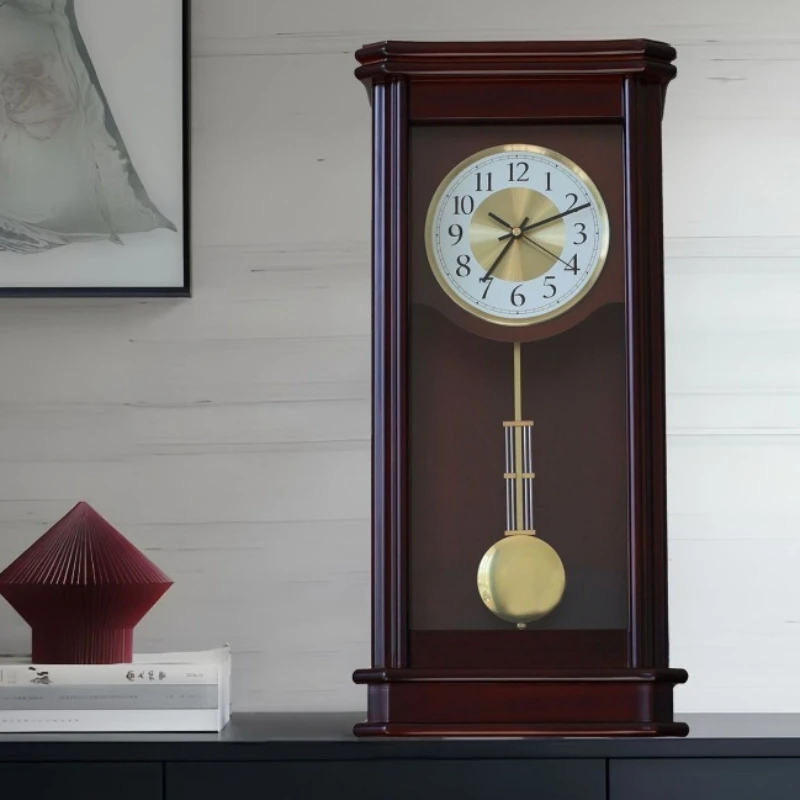 Wall Wooden Pendulum Clock Time Chime Vintage Classic Pendulum Clock Living Room Antique Table Clocks Aesthetic Home Decor