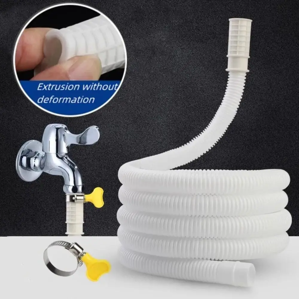 1-5M White Plastic Drain Hose Pipe Inlet Extension Tube Drainpipe For Faucet Accessories Washing Machine Water Plumbing Hoses