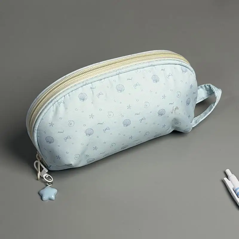 Polka Dot Large Capacity Soft Touch Pencil Case Fashion Stationery Pouch for Girls School Daily Supplies