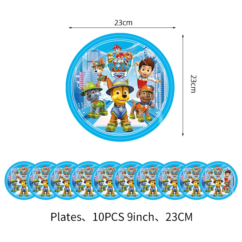 Paw Patrol Birthday Decorations Disposable Tableware Plate Napkin Cup Straw Latex Balloons Children\'s Party Supplies Baby Shower