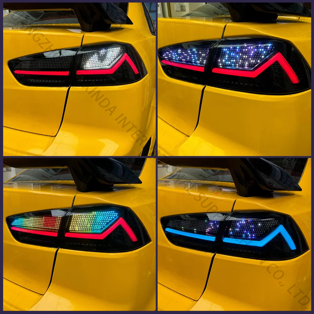 سيارة RGB الرقمية LED المصابيح الخلفية اكسسوارات لميتسوبيشي لانسر EX 2008-2017 أجزاء DRL لمبة خلفية بدوره ديناميكي 2015 2017