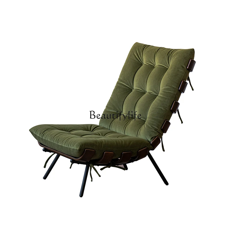 

Nordic style single leisure chair retro designer velvet recliner