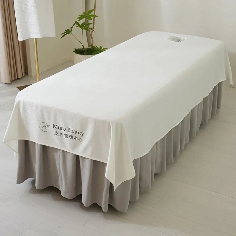 1Pc Beauty Salon Bed Sheets SPA Massage Anti-shrink Skin-friendly Mattress Cover Bedspread Bedding Table Cover with/no Hole