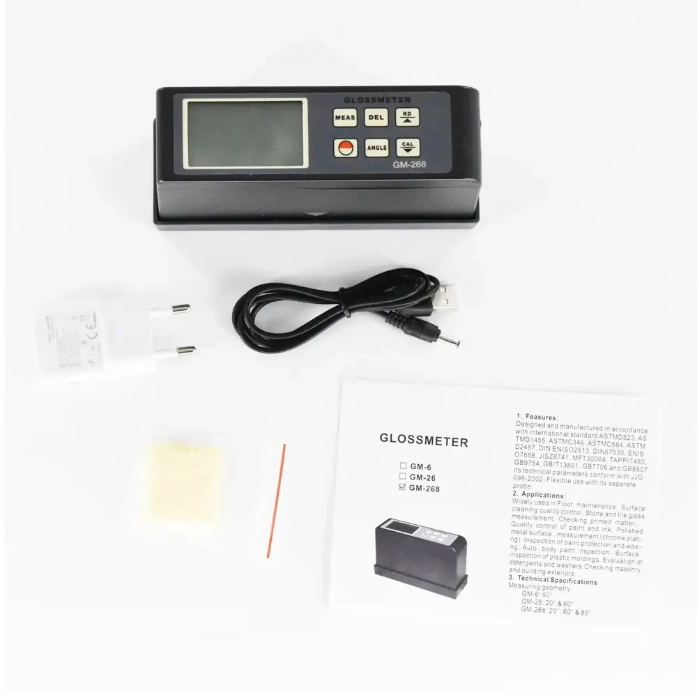 HEDAO GM-268 4 Digit Backlit LCD Gloss Meter 20/60/85 Digital Gloss Meter Multi-Sudut Glossmeter