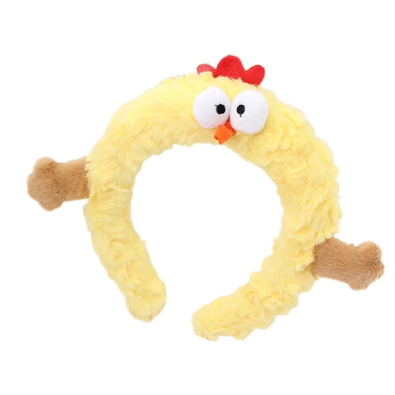 MXMB Novelty Furry Chicken Headpiece Prom Birthday Hairbands Fun Headwear Eye-catching Animal Hair Headwear