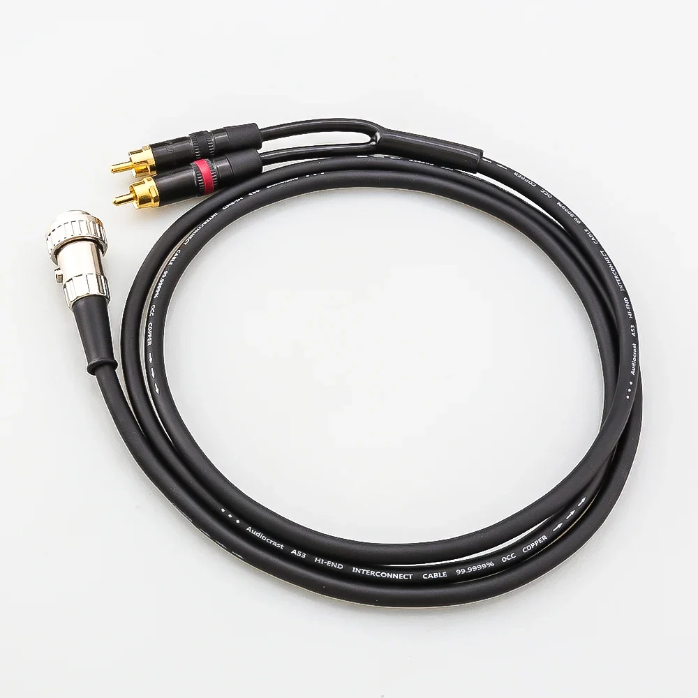 나임 하이파이 4핀 DIN에서 2 RCA 포노 플러그 스테레오 케이블 트위스트 락 OFC 4코어 턴테이블 오디오 포노 케이블 하이파이 오디오용