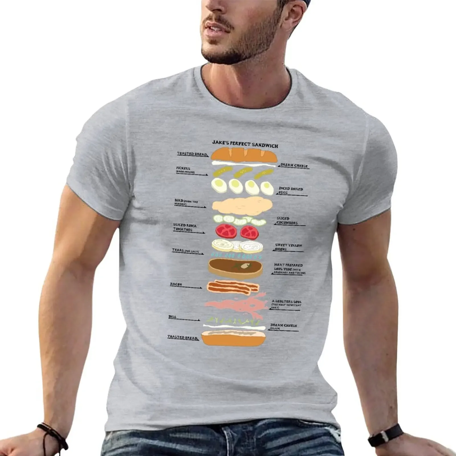 Jake's Perfect Time Sandwitch T-Shirt plus sizes hippie clothes boys whites mens graphic t-shirts pack