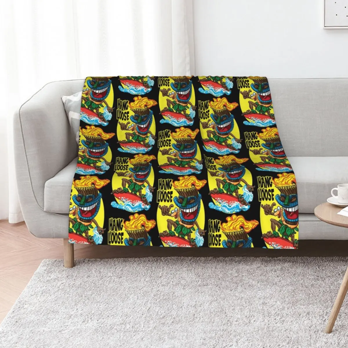 Hang Loose Tiki Surfer Throw Blanket Bed covers Baby Heavy Blankets For Baby Bed Decorative Beds Blankets