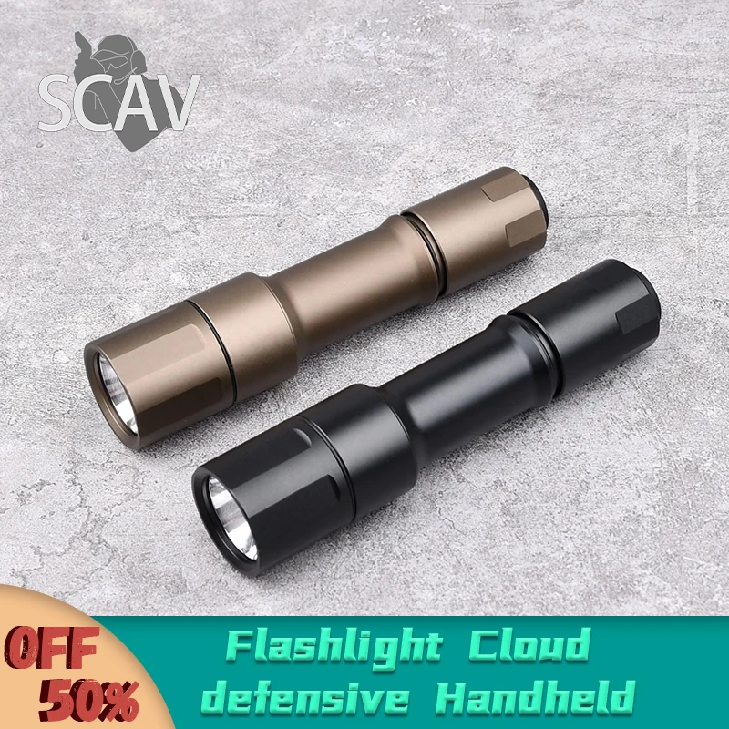 

WADSN MCH Tactical Flashlight Cloud defensive Handheld Weapon Light 1300lm Portable Torch Rechargeable Outdoor Camping Hunting