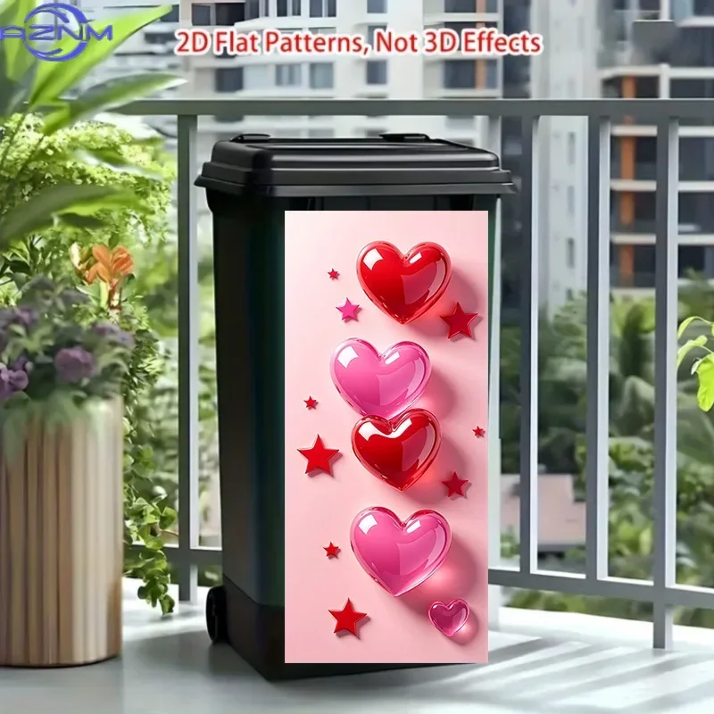 Outdoor Garbage Bin 2D Printed Decal DIY Fashion Ornament for Household Dustbin