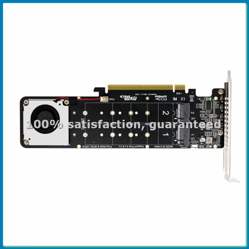 

Двусторонняя 4-дисковая карта расширения NVME PCI-E X16, адаптер PCI-E X16 на M.2 M-Key NVME X4SSD - A12I