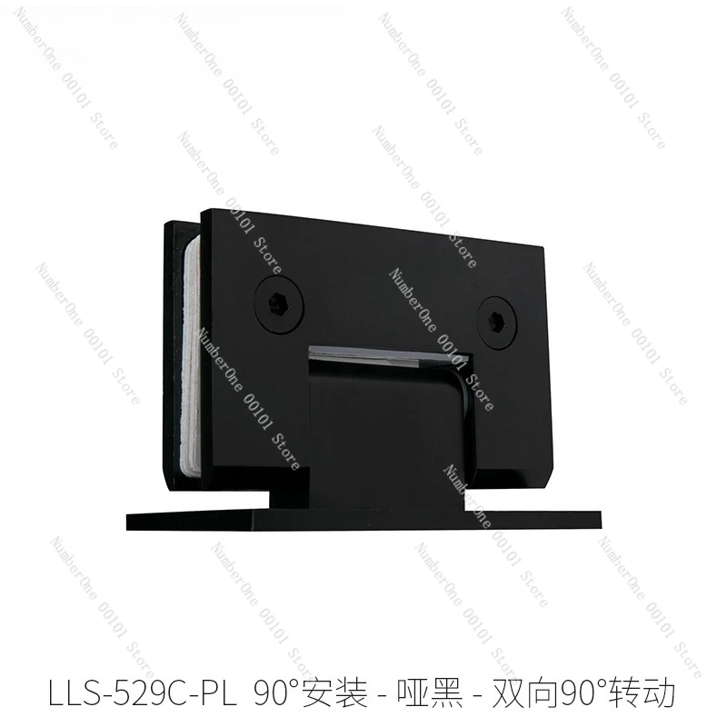 Solid Brass Glass Clamp Shower Hinge, Frameless Shower Door Hardware Accessories for Hotel Bathroom, Heavy Duty Hinge