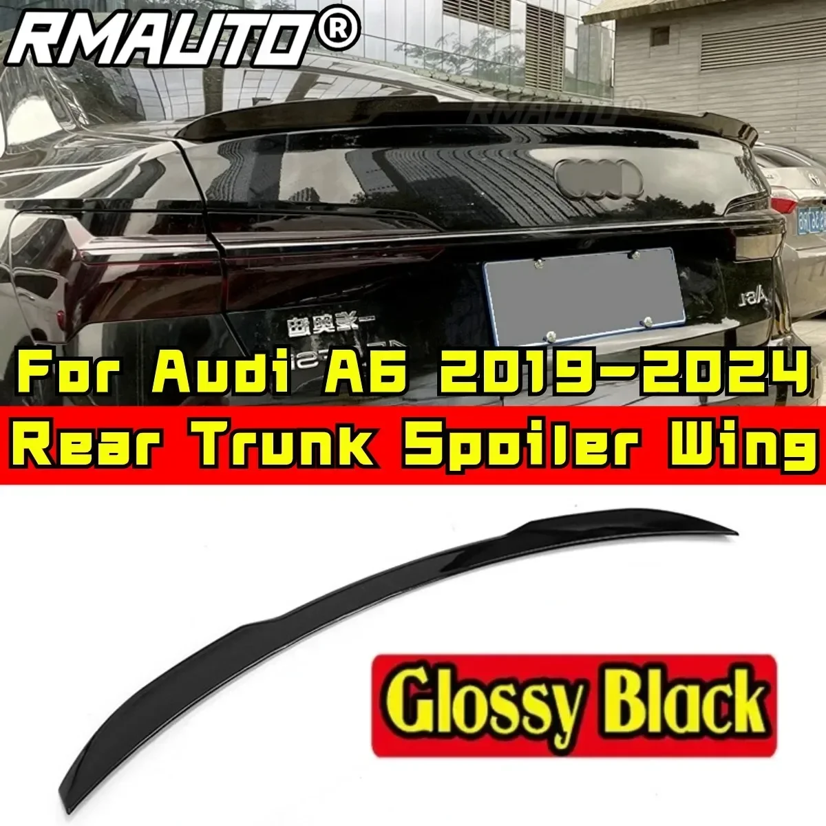 For Audi A6 S6 C8 2019-2024 Rear Spoiler Wing Modification Part Car Rear Trunk Spoiler Wing Rear Trunk Spoiler Car Accessories