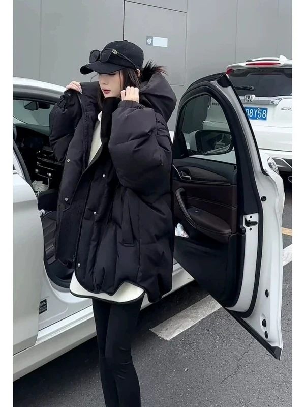 

Large Size Winter Jacket Men's Casual Warmth down Cotton Coat Anti-Cold Fashionable Urban Style Zipper Hooded Thickened Cotto...