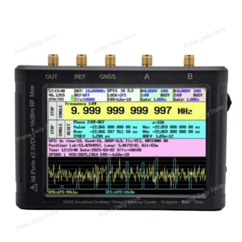 GNSS Disciplined Oscillator Frequency Counter, ZC407 7GHz High‑Precision RF Frequency Measuring Instrument