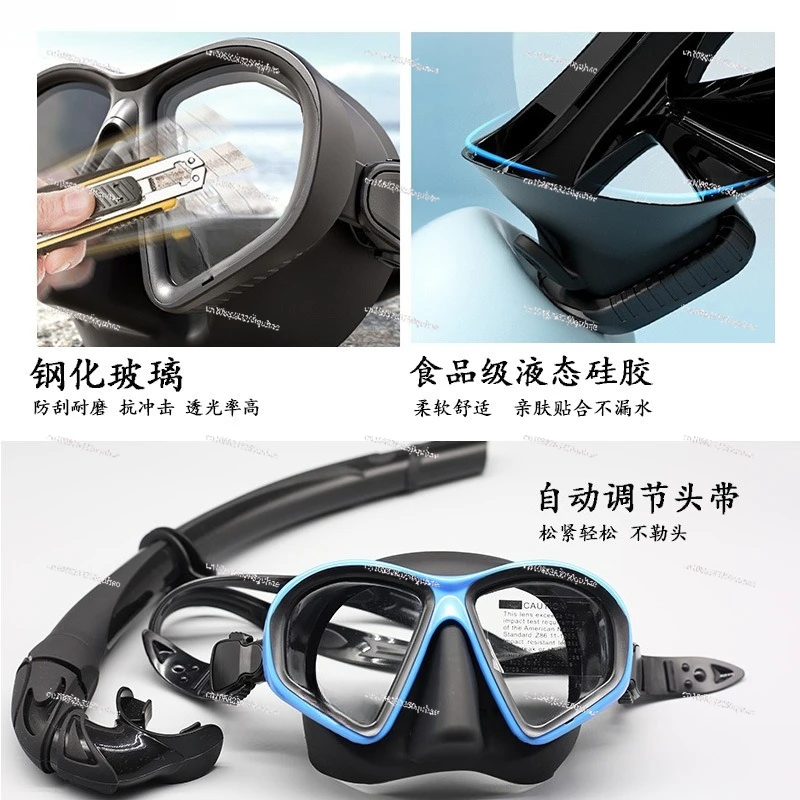 Low Capacity Free Diving Mask Tempered Glass Snorkeling Mask with Stand