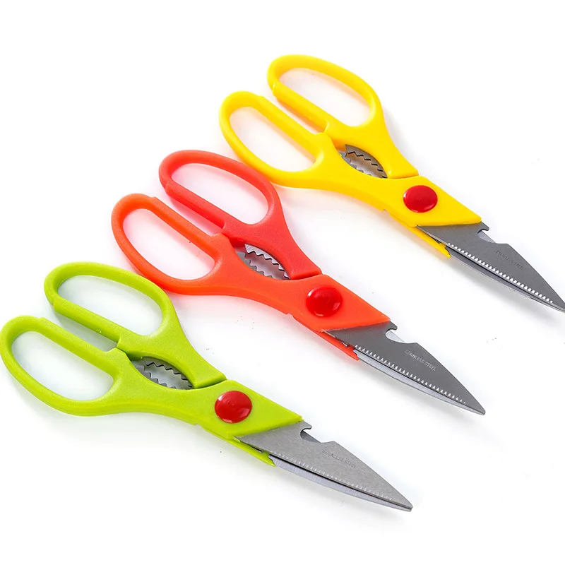 Stainless Steel Multi-function Kitchen Scissors Can Clip Walnuts and Cut Chicken Bone Barbecue Scissors Kitchen Accessories