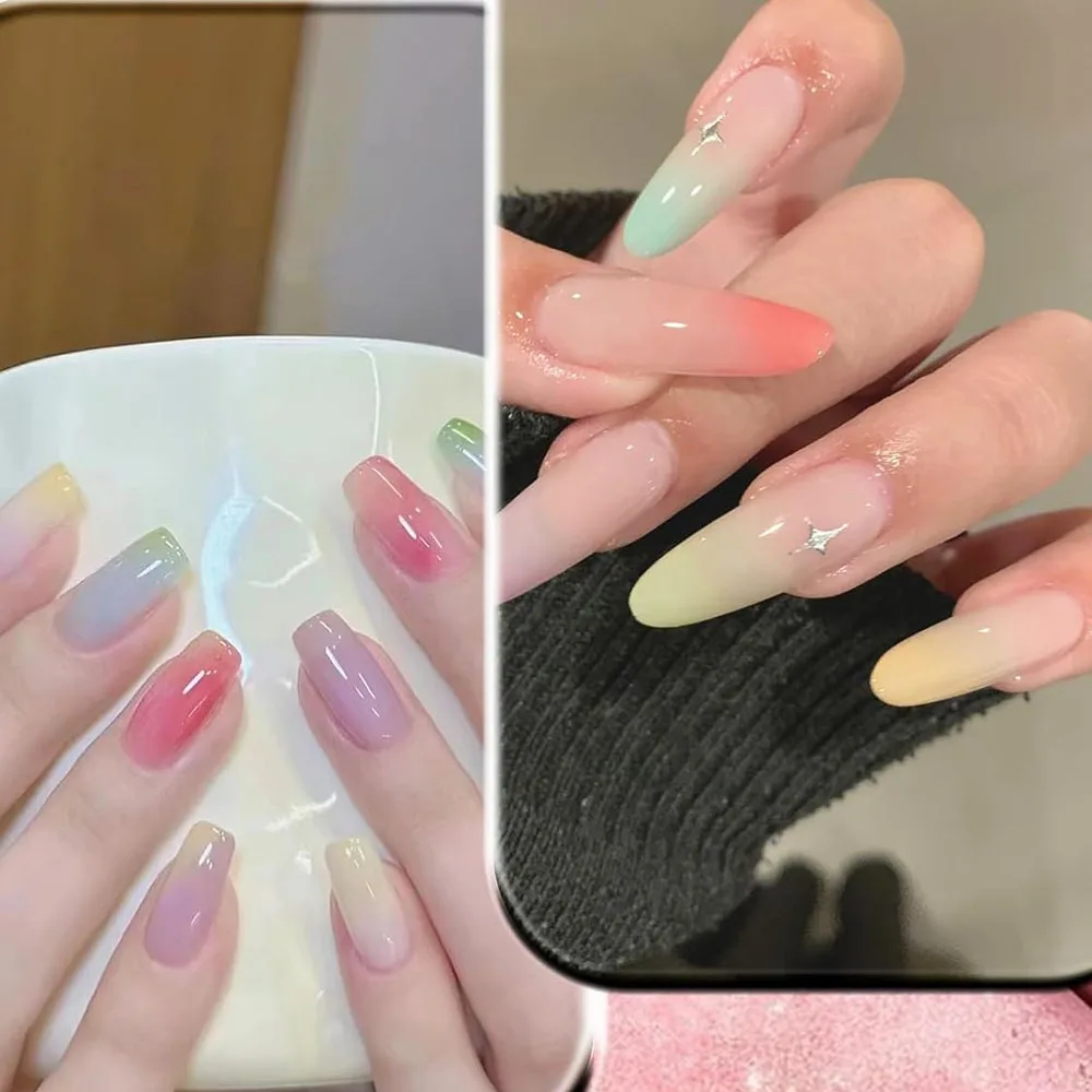 9-Color Pearl Shimmer Gradient Effect Nail Art Pigment Rainbow Eyeshadow Palette Chrome Powder for DIY Manicure & Nail Design *^