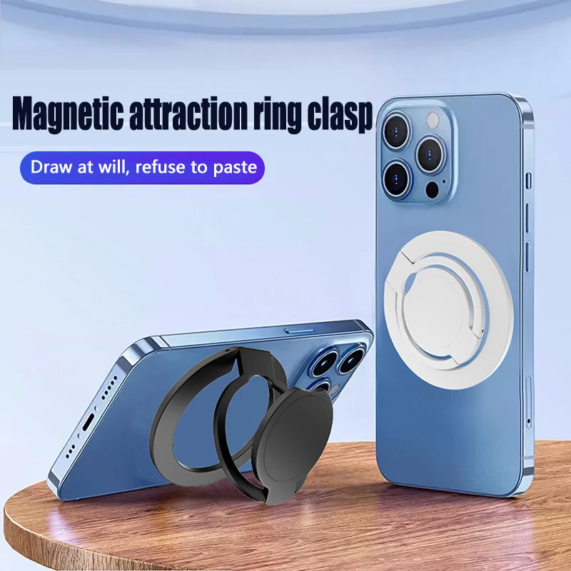 Supporto magnetico per anello per cellulare compatibile con iPhone 12 13 14 serie MagSafe Cavalletto rimovibile per telefono cellulare