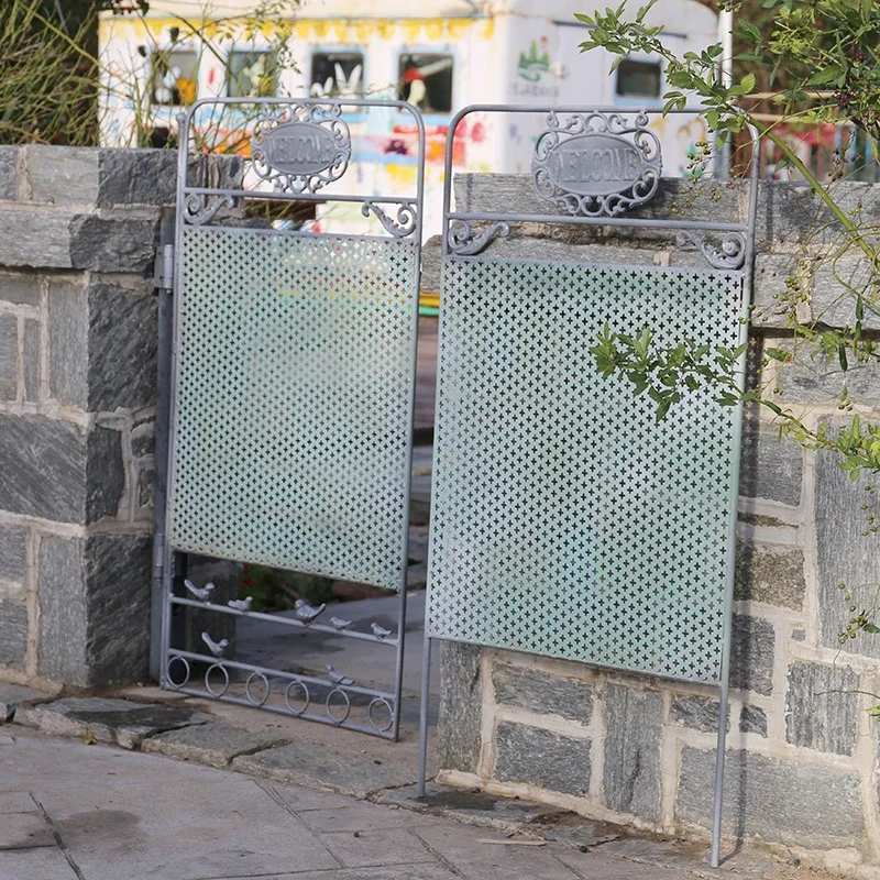 Wrought iron garden gate gate courtyard wall gate arrangement fence ins outdoor courtyard balcony decoration