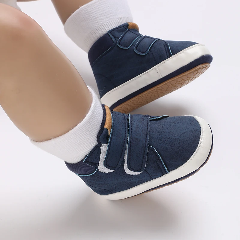 Modische und schlichte High-Top-Schuhe aus Stoff für Frühling und Herbst, bequeme Baby-Laufschuhe mit weicher Sohle. – Detail 5