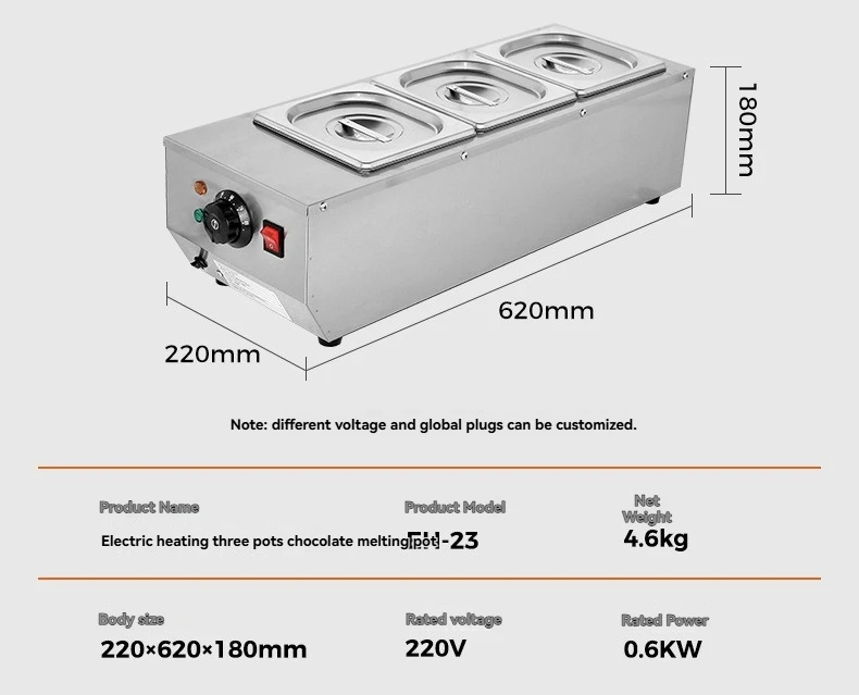 Stainless Steel Material Commercial Chocolate Melting Machine Melting Pot Melting Furnace Electric Heating Water-Resistant