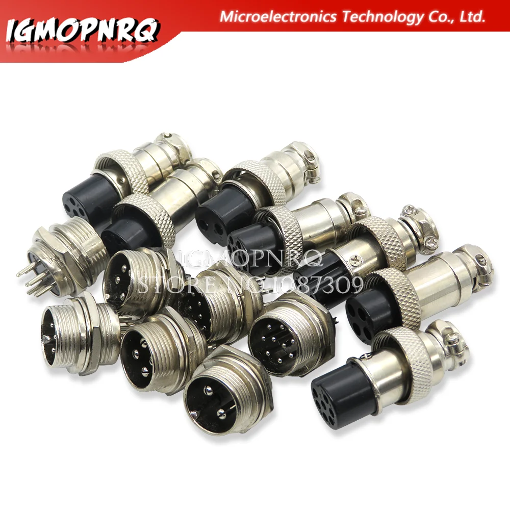 1Set GX16 2/3/4/5/6/7/8/9 Pin Male & Female 16mm ibuw Metal Circular Aviation Connector Socket Plug 2PIN 3PIN 4PIN 5PIN 6PIN