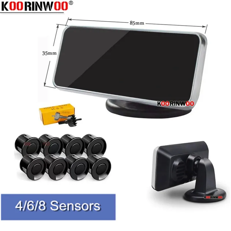 

Car Parking Sensors Kit Koorinwoo Reversing Front Radar LED Monitor Smart Park System 4/6/8 Electronic Accessories Parktronicm