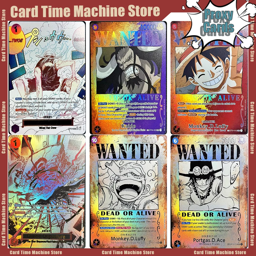 One Piece Proxy Divine Departure Royal Blood Gear Two Fist Of Divine Speed Gold Anime Cards OPCG Wanted Poster Monkey.D.Luffy