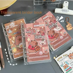 New Paper Capybara Notebook PVC Shell 80 Sheets/160 Pages Diary Transparent Removable Loose Leaf Ledger