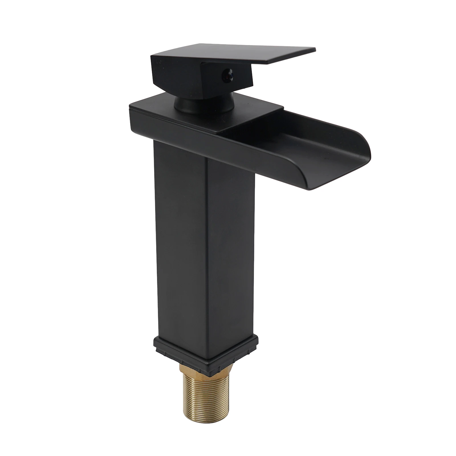 

Bathroom Basin Waterfall Faucet Deck Mounted Black Sink Faucets Cold And Hot Water Mixer Tap Vanity Vessel Sink Brass Sink Taps