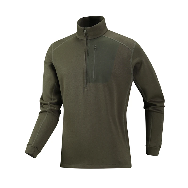 Unisex 2026 Autumn Half-Zip Stand Collar Pullover – Lightweight Stretch Polyester Long Sleeve Top for Outdoor & Casual Wear