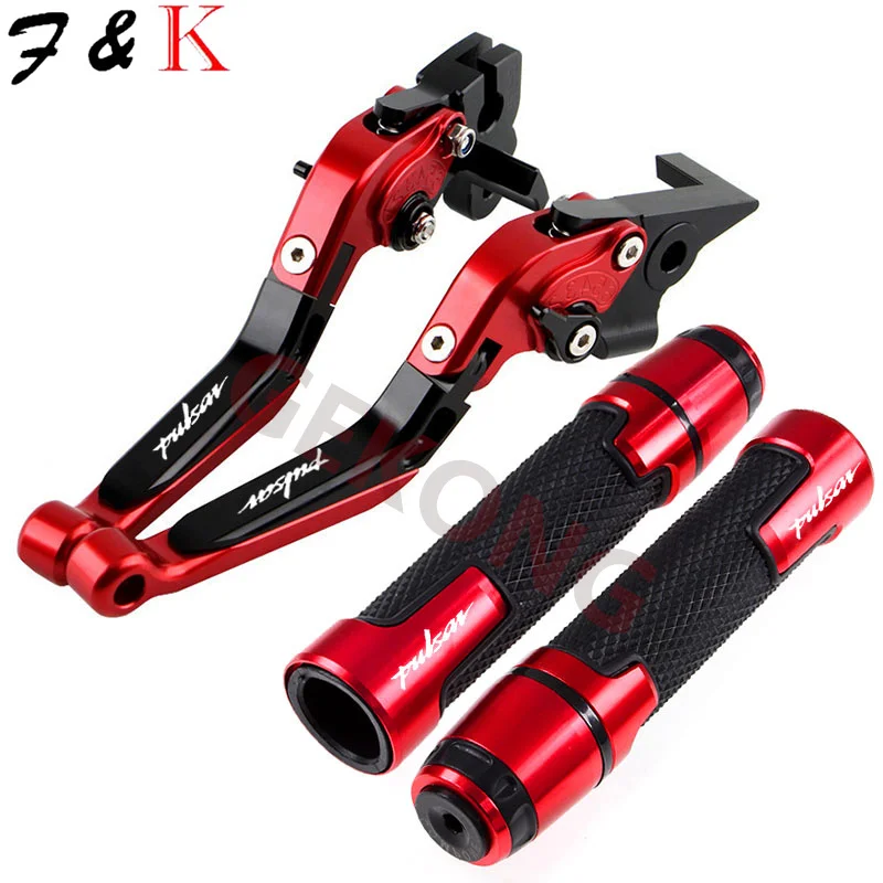 Motorcycle Folding Extendable CNC Moto Adjustable Clutch Brake Levers Handbar End Grips fit For Bajaj Pulsar 200 NS/200 RS/200 A