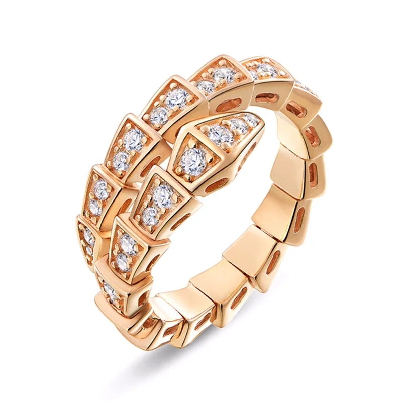 1PC Fashion Cubic Zirconia Snake Adjustable Rings Original Quality Fashion Catwalk Ring For Women Brand Jewelry Lovers Gifts