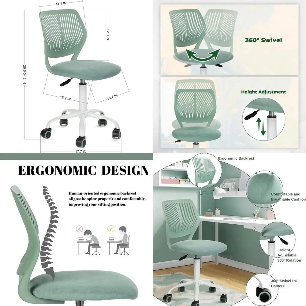 

Swivel Cushioned Mint Green Ergonomic Chair for Trade Show Booths and Event Spaces
