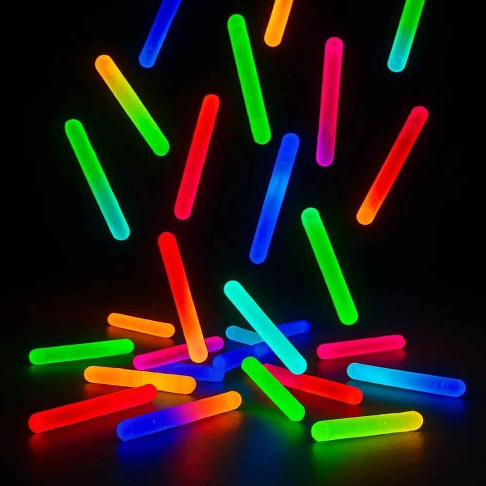 

100 Pcs Mini Glow Sticks Assorted Colors, Bulk Mini Glow in The Dark Sticks for Easter Eggs Filler, Easter Basket St