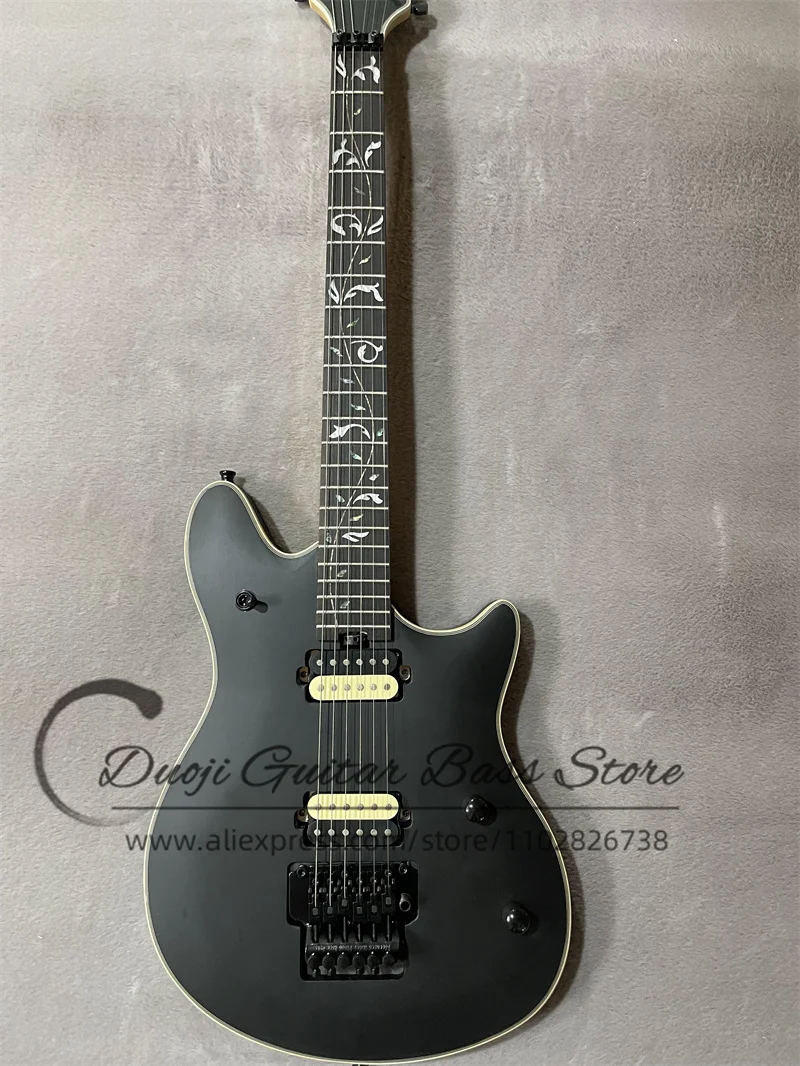 

Matte Black Electric Guitar Wof Body Tremolo Bridge Zebra Pickups Ebony Fretboard Tree Of Life Mosaic Factory Custom