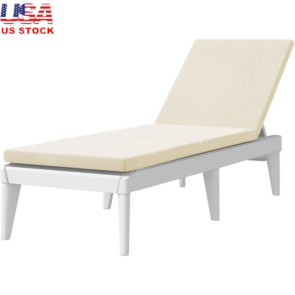 

Adjustable Patio Sun Lounger with Cushion Outdoor Chaise Lounge Lightweight Recliner Chair Garden Furniture UV Resistant