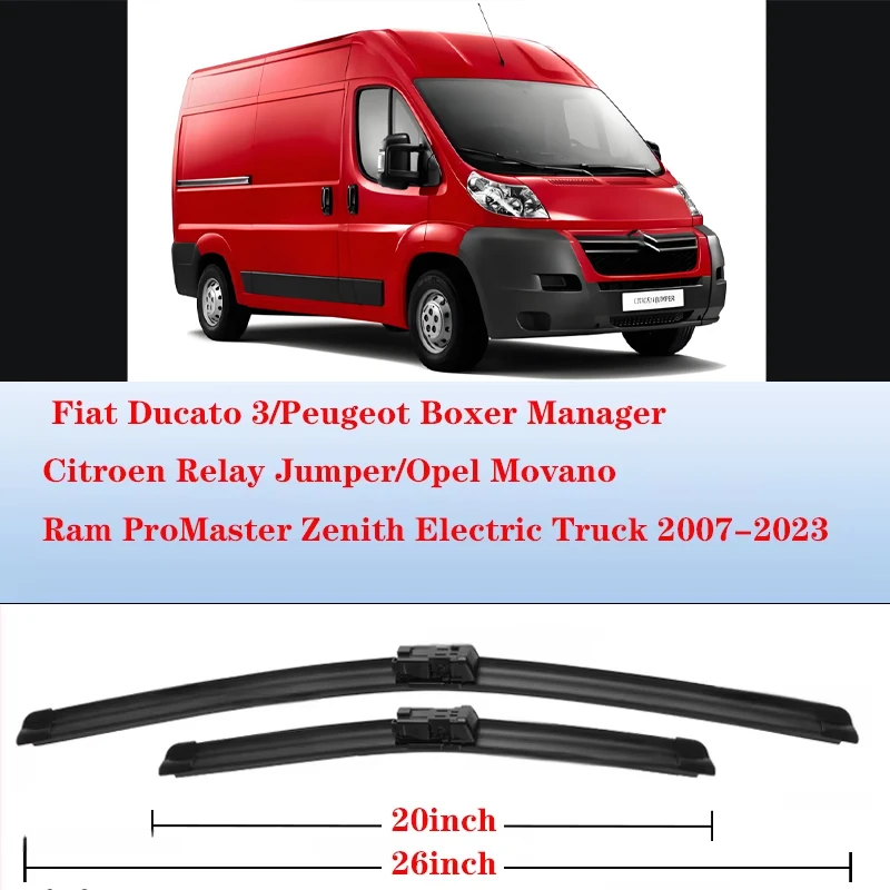 

Front Windshield Wiper Blade For Fiat Ducato III MK3 Peugeot Boxer Manager Citroen Relay Jumper Opel Vauxhall Movano 2007 - 2023