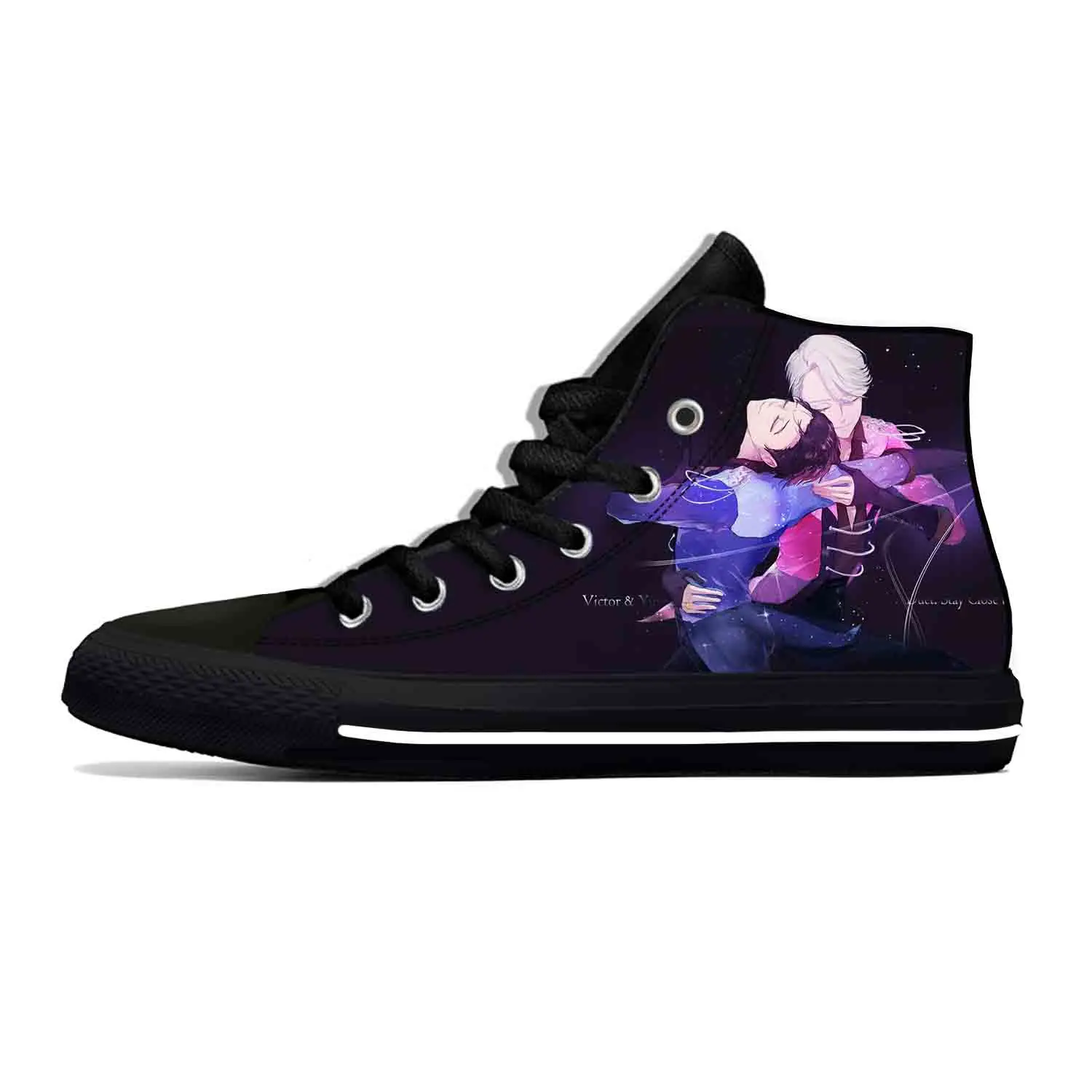 Japanische Anime Cartoon Manga Yuri auf Eis bl Yaoi lässige Stoffs chuhe High Top leichte atmungsaktive 3D-Druck Männer Frauen Turnschuhe