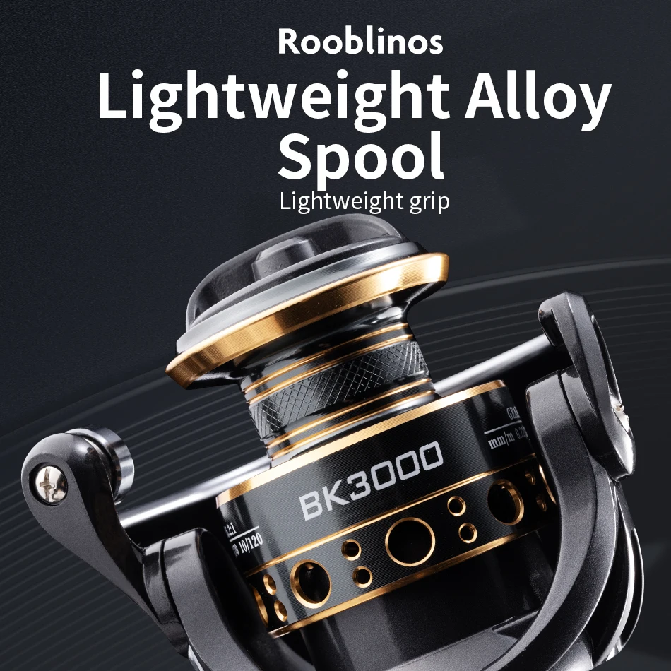 BK Fishing Spinning Reel Metal Spool 5.2:1/4.7:113BB Ball Bearings Carp Fishing Reel BK2000-7000 Metal Line Cup Sea Tackle