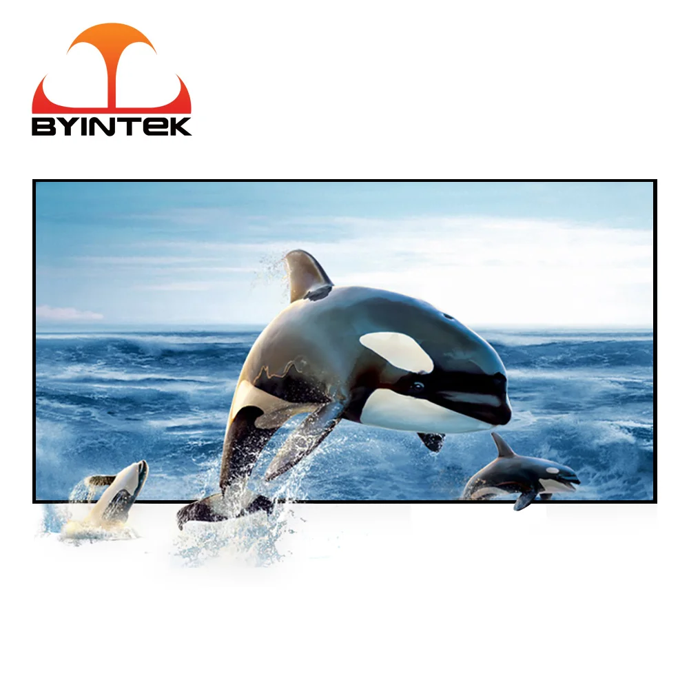 BYINTEK Projector Screen 72inch 84inch 100inch 120inch 130inch Reflective Fabric Projector Projection Screen Enhance Brightness